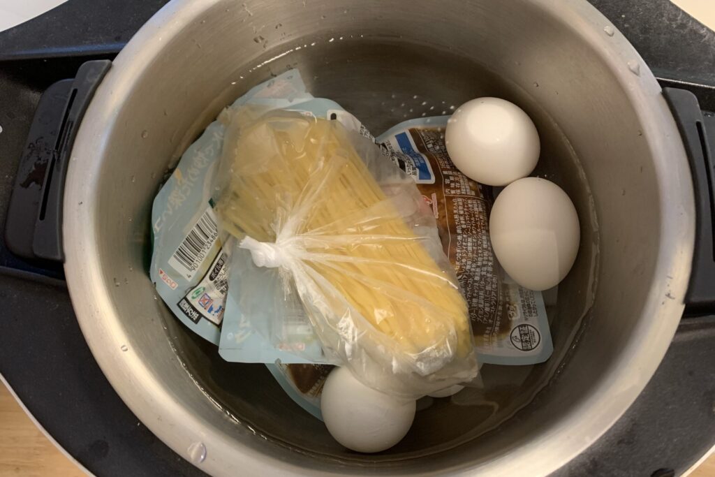 ホットクックでお弁当のおかずを同時に調理