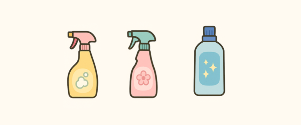 少ない洗剤で、どれを選んだらいいかわかりやすい工夫をしているイラスト
