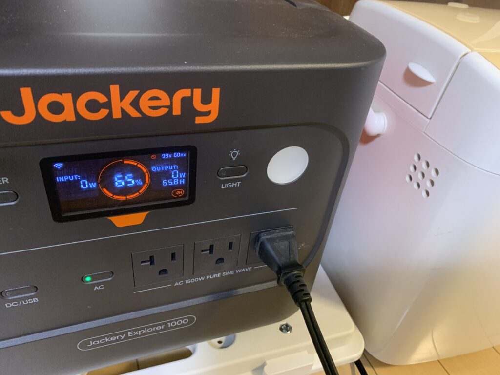 ポータブル電源を使用しているホームベーカリー
