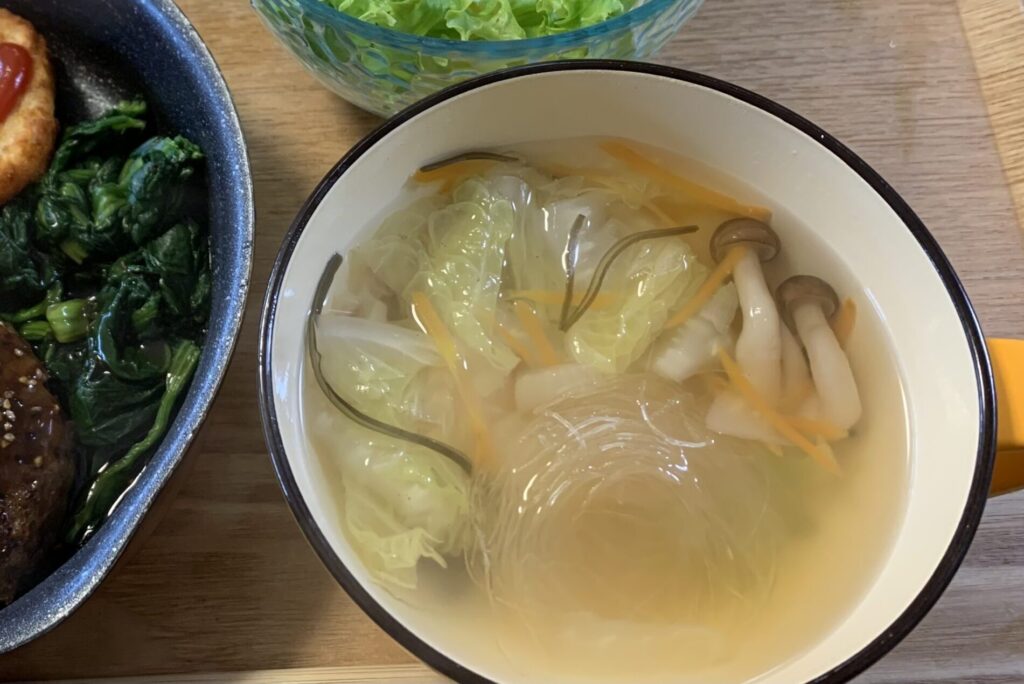 ホットクックで作った春雨スープ